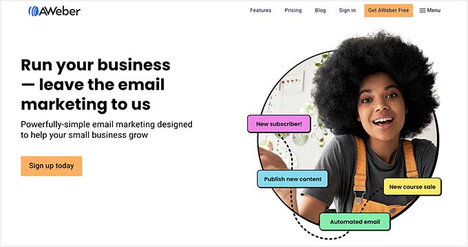 AWeber bulk email marketing software